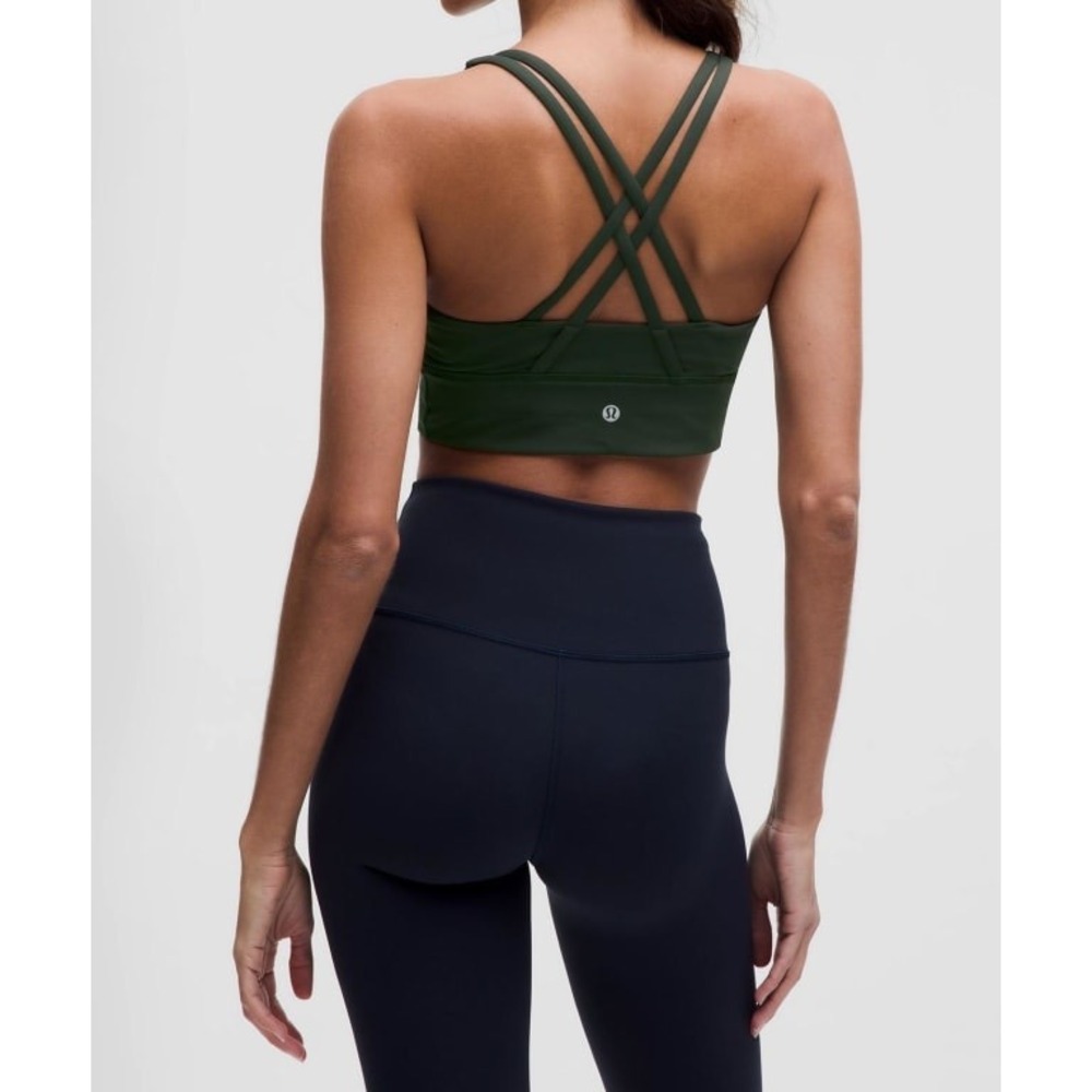 Lululemon Energy Longline Bra Medium Support, B-D cups Rainforest Green - Picture 2 of 7
